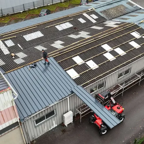 Pose couverture neuve en tole bac acier